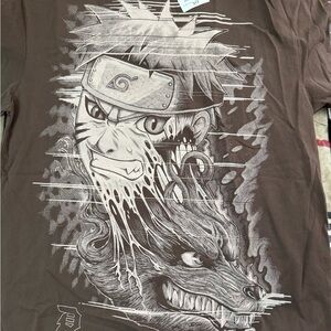 Primitive Brown Graphic Tee with Anime Design